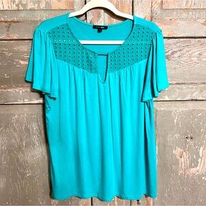 Papermoon Flutter Sleeve Top With Eyelet Detail